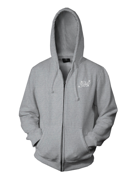 Men's zipper hoodie, gray / GHS - Logo (GHS-CMHZ005)