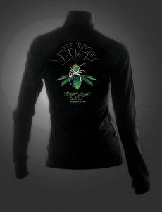 Women's zipper hoodie, black / White Widow - Logo (GHS-CFZ001)