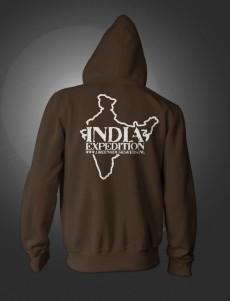 Толстовка на молнии мужская, коричневая / India - Logo (GHS-CMHZ008)