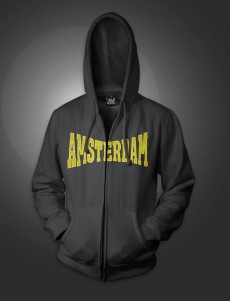 Толстовка на молнии мужская, черная / Amsterdam-WR - Logo (GHS-CMHZ001)