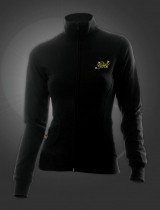 Women's zipper hoodie, black / White Widow - Logo (GHS-CFZ001)